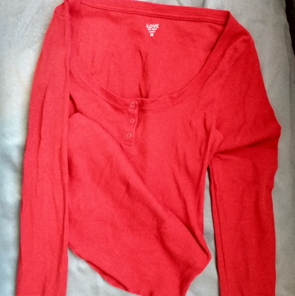 Gap Love long sleeve red shirt